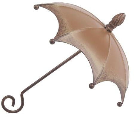 Wodsty Mangeoire à oiseaux en forme de parapluie rustique marron pour jardin, station de nourriture pour oiseaux sauvages à suspendre avec un design unique, décoration extérieure résistante aux