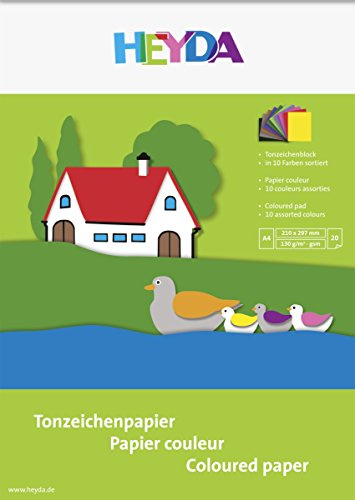 Heyda Zeichenblock TonZeichenblock, 210 mm x 297 mm x A4, 130 g/qm, Landschaft, 20 Bla