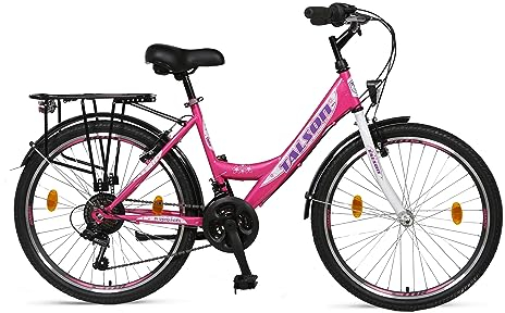 Talson 26 Zoll Fahrrad 21-Gang SCHALTUNG MIT Beleuchtung Rosa-Weiss Modell SFRTA20