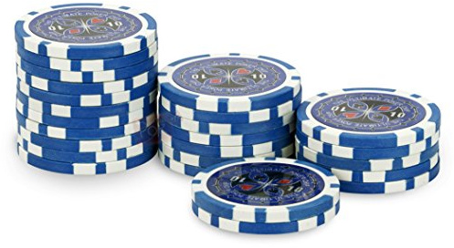 Rouleau 25 jetons Ultimate Poker Chips 10 Bleu