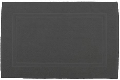Julie Julsen Badvorleger 50 x 80 cm Premium Qualität 900 gm2 in aktuellen Farben und 4 Größen aus Baumwolle Badematte Badteppich Duschvorleger Design Doppel Rahmen Anthrazit