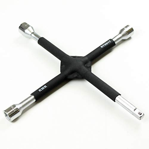 Cardepot24 Kreuzschlüssel 17-19-21mm 1/2 PKW Radkreuzschlüssel Radschlüssel Schwarz 360 x 360mm