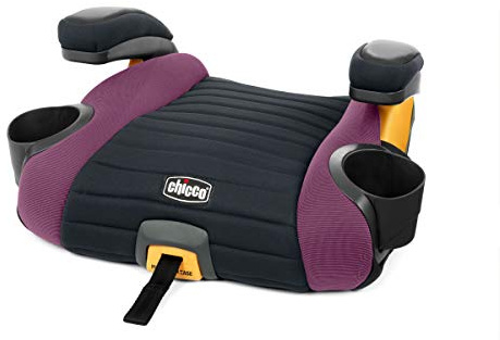 Chicco GoFit Plus - Asiento elevador de coche sin respaldo con pestillo de liberación rápida, asiento elevador de viaje para automóvil, asiento elevador portátil para niños de 40 a 110 libras,