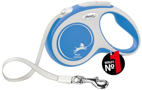 Flexi® Comfort S Cinta 5 m Azul, Correa Extensible para Perros hasta máx. 15 kg