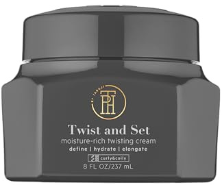 TPH by Taraji Twist and Set Vegan Moisture-Rich Hair Cream for Curly & Coily Hair, Unscented, 8oz Jar
