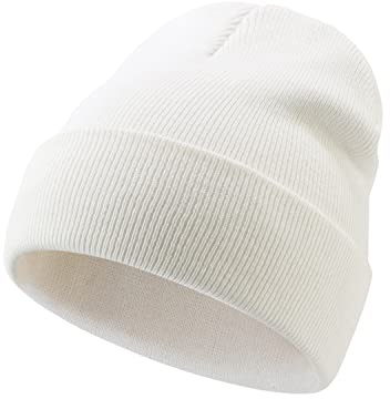 Home Prefer Baby Toddler Boys Kids Knit Hat Cotton Cuff Beanie Warm Skull Cap (3-7 Years, White)