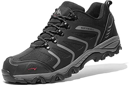 NORTIV 8 Scarpe da Escursionismo Uomo Trekking Arrampicata Sportive All'aperto Impermeabili Traspiranti Sneakers,Size 43,Nero/Scuro/Grigio,160448_Low-E