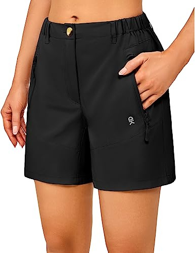 Little Donkey Andy Wanderhose Damen Kurze Leichte Schnelltrocknend Stretch Shorts Outdoorshorts 5 Zoll Schwarz M