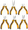 INGCO Jeu de Mini Pinces 6 Pièces 115mm/ 4.5, Pince Universelle, Pince Coupante Diagonale, Pince Coupante de Devant, Pince Pointue, Pince Plate, Pince à Bec Rond HMPS06115