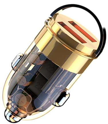 Adaptateur de voiture de type C, adaptateur de chargeur de voiture – Chargeur de voiture rapide USB 100 W, chargeur adaptateur de téléphone portable avec protection contre les surtensions à 2 ports po