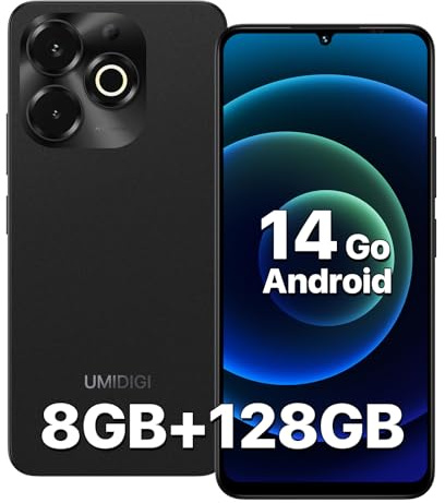UMIDIGI G9x Handy, Android 14 Go Smartphone Ohne Vertrag, 8(4+4)+128GB/1TB TF Handy Günstig, 6.75 HD+ 90Hz Simlockfreie Handys, 5000mAh, Octa Core, Dual SIM 4G/Face ID/Fingerprint/13MP, Schwarz