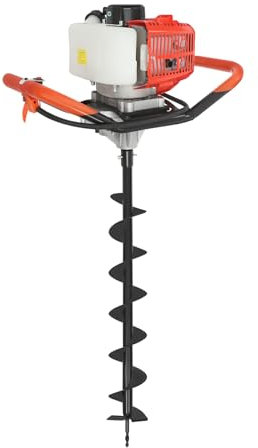 2.3HP Petrol Post Hole Digger with 3 Drill Bits, Fence Post Auger, Earth Hole Borer Kit for Mailbox Post Digging, Fence and Deck Installation, Tree Planting