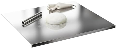 Tabla de picar de acero inoxidable | Bandeja Antideslizante de Alimenticio | Tabla de cortar para carne, verduras, queso y carnicería - Uso doméstico, campamento, senderismo,