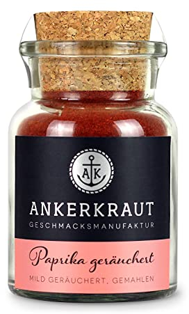 Ankerkraut Paprika geräuchert, gemahlene geräucherte Paprika, 80g im Korkenglas