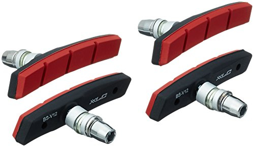 XLC Unisex – Erwachsene Bremsschuhe V-Brake BS-V12 4er Set 80 mm, Rot, Schwarz, One Size