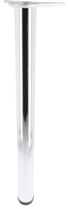 GTV Pie para Muebles A6 – Pata Redonda de 60 mm de diámetro x 870 mm de Altura de Acero Cepillado, Altura Regulable de 30 mm, pie de Metal Estable para Mesa, Consola o Isla de Cocina
