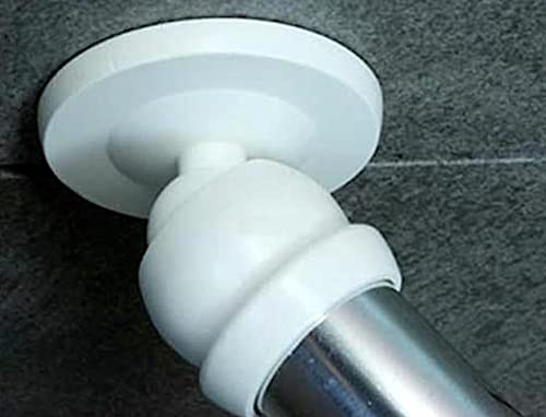 diverse Markenhersteller Schräg-Wand-Befestigung für Duschvorhangstange, Weiß, Wandmontage, Duschvorhangstange, Wandhalterung, glatt, weiß