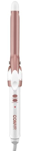 Conair Double Ceramic ¾-Inch Curling Iron, ¾-Inch Barrel Creates Tight Curls, Hair Curler for Use on Short, Medium, & Long Hair, White/Rose Gold