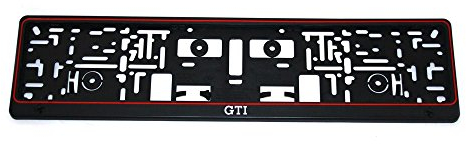 Volkswagen Classic Parts Original VW GTI Kennzeichenhalter Nummernschild Halterung Tuning, schwarz,rot