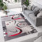 TAPISO Dream Teppich Wohnzimmer Kurzflor Modern Grau Creme Rot Bordüre Meliert Bumerang Vierecke Schlafzimmer Esszimmer ÖKOTEX 80 x 150 cm