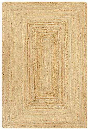 vidaXL Teppich Handgefertigt Kurzflor Wohnzimmerteppich Handwebteppich Juteteppich Läufer Schlafzimmer Flur Jute Geflochten Natur 160x230cm