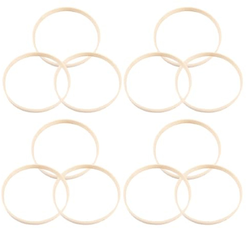 Healifty Traumfänger Ring 10.00 cm Bambus DIY Runder Ring Für Makramee Wandbehang Stickrahmen Bambusweberei Kreuzstich-Reifen Pflanzenaufhänger 12 Stück Für Bastelprojekte
