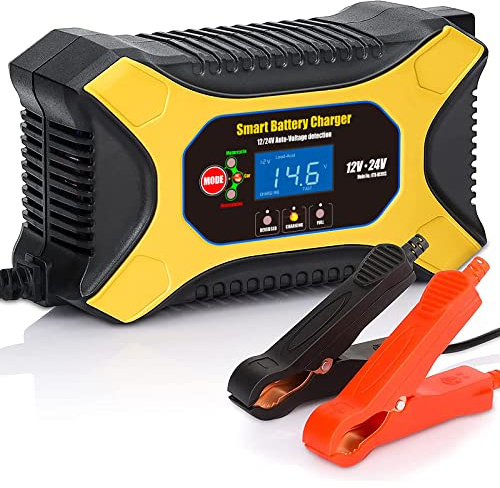 Katbo 6A Battery Charger 12V 24V Lead Acid Car Battery 12V Float Charger Maintainer For Motorcycle Car Truck