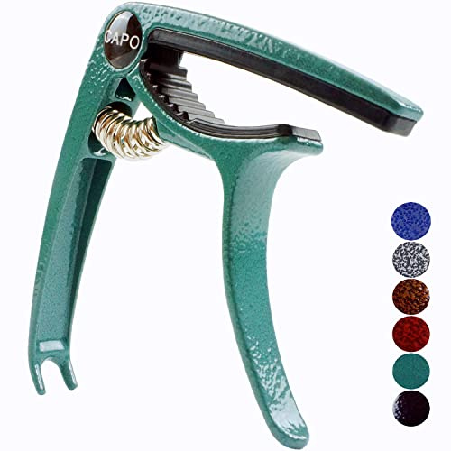 SUCCESS Guitar Capo for Acoustic Electric Guitar Ukulele, Dark Green | Quick Release, Lightweight Zinc Alloy, Durable, 2 in 1 Use as a Pin Puller, for Bass, Mandolin, Banjo