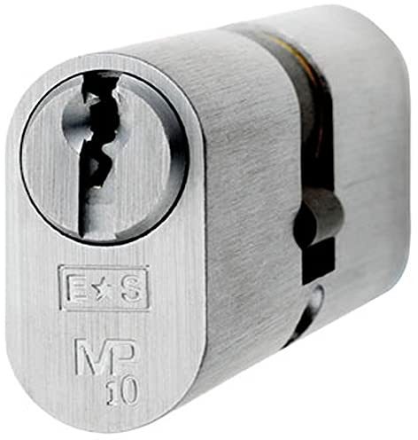 64mm Oval Double Cylinder Lock - Keyed Alike - 10 Pin Satin Chrome Door Lock | Locking Key Barrel - External Door Security - Standard Cylinder - Keyed Alike, Keyed to Differ or Master Key Options