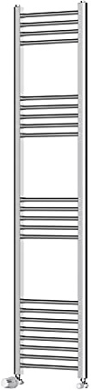 BPIL Heated Towel Rail Chrome Bathroom Ladder Radiator - Straight Heated Towel Rail Chrome Bathroom Ladder Radiator Including Thermostat Radiator Valve Straight, (1600400)