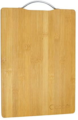 Cloober - Tabla Cocina de Madera para Cortar - Tabla de Bambú 100% Natural Duradera, Resistente y Antiséptica - Tres Tamaños Diferentes - 33,5x24x1,8cm