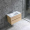 Home36 Waschbecken mit Unterschrank Corbo 2, Mit Keramik Waschbecken, Waschtisch mit Zwei Schubladen, Badmöbel 80 x 46 x 50 cm, Waschtischunterschrank, Badezimmer Unterschrank Set (2. Natur)