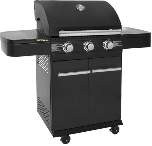 Cook'in Garden Happy Garden - Barbacoa de Gas FYRA con termómetro 10 Personas - 3 quemadores