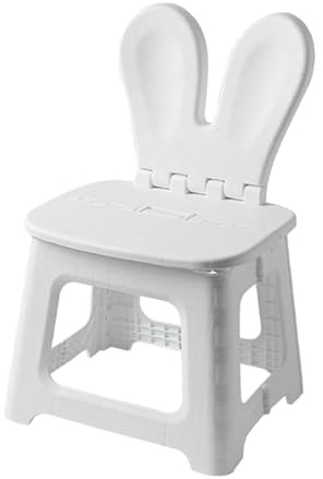 Sharplace Tabouret de salle de bain tabouret pliant avec Support arrière repose-pieds enfants escabeau chaise pliante pour pique-nique salon jardin jardin, lapin