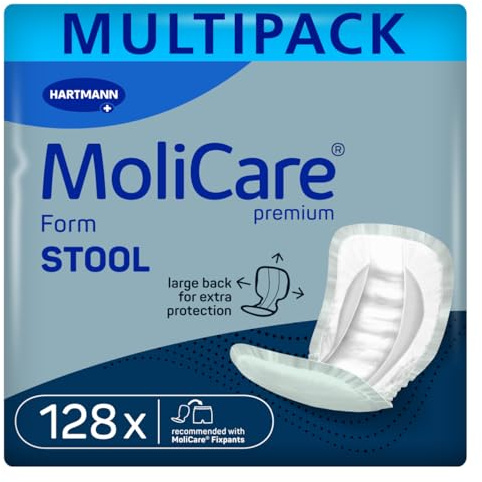 MoliCare Premium Form STOOL: Inkontinenzvorlage für zuverlässigen Schutz bei Stuhlinkontinenz mit Spezialtaschen, zu verwenden mit MoliCare Premium Fixpants, 4x32 Stück