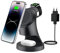 Ladestation für Apple Watch und iPhone, 3 in 1 Wireless Charger Induktive Ladestation Kabelloses Ladegerät für iPhone 16/15/14/13/12 MagSafe/Apple Watch/AirPods Pro Serie mit 20W Adapter (Schwarz)