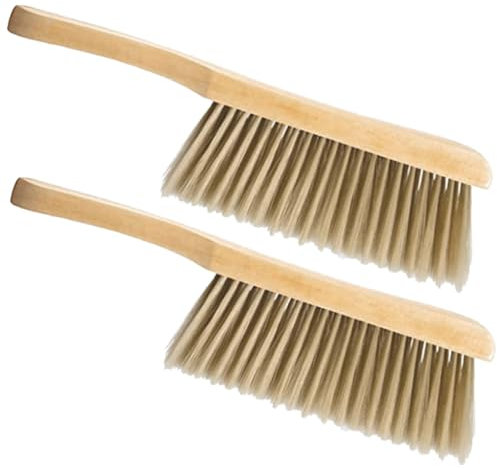 Ciieeo 2piezas Cepillo De Mano Para Quitar El Polvo Escoba De Mano De Mango De Madera Para Sofás y Alfombras