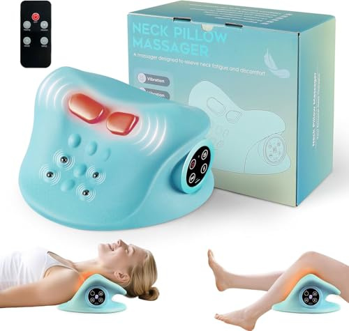 EPROICKS Almohada Cervicales y Cuello, 2025 Nuevo Masajeador Inalámbrico de Hugterra, Masajeador Cervical,Dispositivo de Masaje de Espalda de Cuello Cervical con 3 Modos, 6 Frecuencias Ajustables