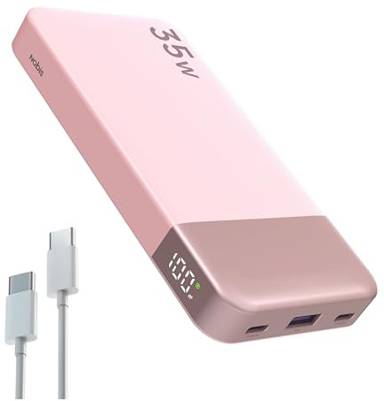 NOBIS Power Bank 10000mAh 35W Cargador Portátil con Carga Rápida