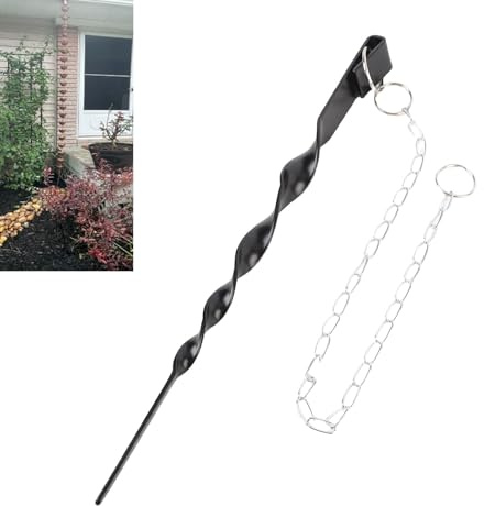 Sunicon Ancoraggio per Catena da Pioggia, Ancoraggio a Spirale per Catena da Pioggia, picchetto di Ancoraggio per Catena da Pioggia in Acciaio Inossidabile Rivestito da 17 Pollici per