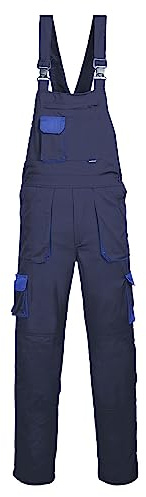 Portwest TX12 Mono de Trabajo con Peto y Tirantes Hombre Texo Contraste Azul Marino Alto, L