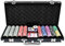 UISEBRT Pokerkoffer Set 500 Chips - Pokerset Laser inkl. 2X Pokerdecks, 5X Würfel, 3X Dealer Button (500 Chips, Schwarz Aluminium-Gehäuse)