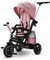 Kinderkraft Dreirad EASYTWIST, Kinderdreirad, Jogger, mit Zubehör, Dachfenster, Sicherheitsgurte, 360 Grad Drehbar, Freilaufrad, Schubstange, ab 9 Monate bis 5 Jahre, Bequemer Sitz, Rosa