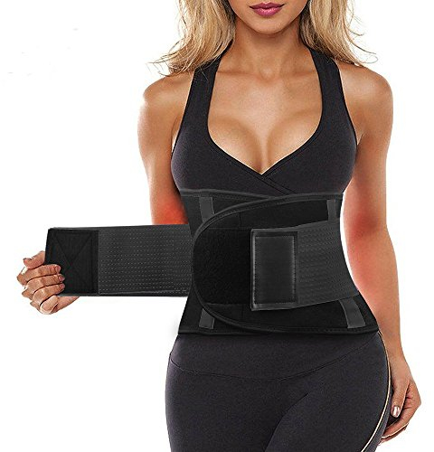 SIHOHAN Bauchweggürtel, Fitness Gürtel Verstellbarer, Taille Trimmer Gürtel Fitnessgürtel, Abnehmen Waisttrainer Taillenformer, Bauchgürtel für Herren und Damen,Schwarz,S