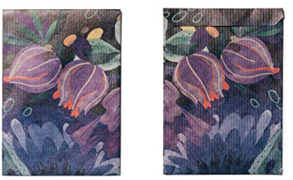 Bunte Papiertütchen/Flachbeutel/Geschenktüte - klein/mini aus bedrucktem Kraftpapier mit dem Motiv: GLOCKENBLUME - 40 Stück