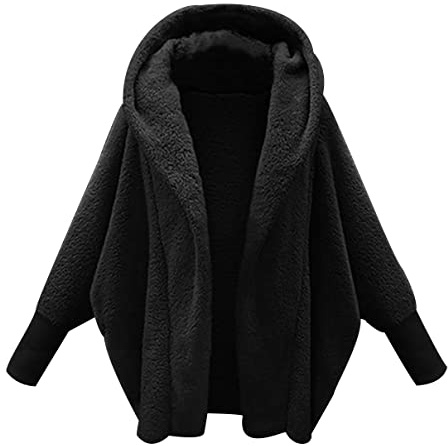 Chaqueta Polar Mujer Abrigo Borrego Cazadora Teddy Mujer Fleece Jacket Women Chaqueta Borreguito Forro Polar Felpa Sherpa Peluda Mujer Abrigos Polares Peluche Peludo Chaquetas Peludas Mujer Negro XL