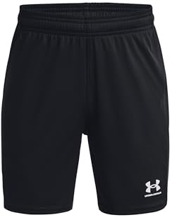 Under Armour Challenger Knit Shorts deportivos para niño, cómodos pantalones cortos de deporte o para correr, color negro/celeste