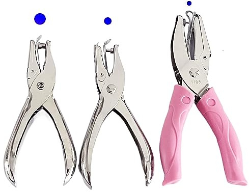 XIAOXGXF 3 Piece Mini Hole Punch Set - Small & Large Circle Hole Punch for DIY Craft Tags