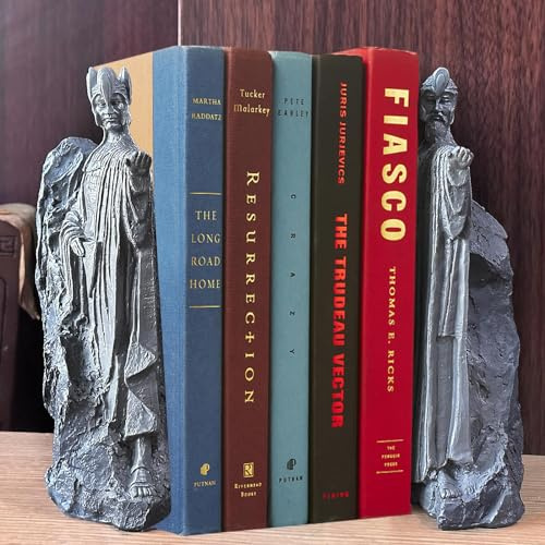 Bzuiawi Sujetalibros Decorativos, coleccionables de Resina de 9.5 Pulgadas, tapón de Libros Resistente para Biblioteca, Oficina, hogar, Color Negro, 2 Piezas
