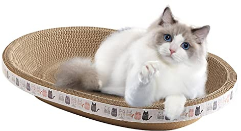 PW TOOLS cartón para Gatos, Almohadilla para rascar para Gatos, Forma Ovalada/Redonda, Protectores sofá para rascar Gatos,Almohadillas para Cama para rascar Gatos,rascadores cartón para Gatos